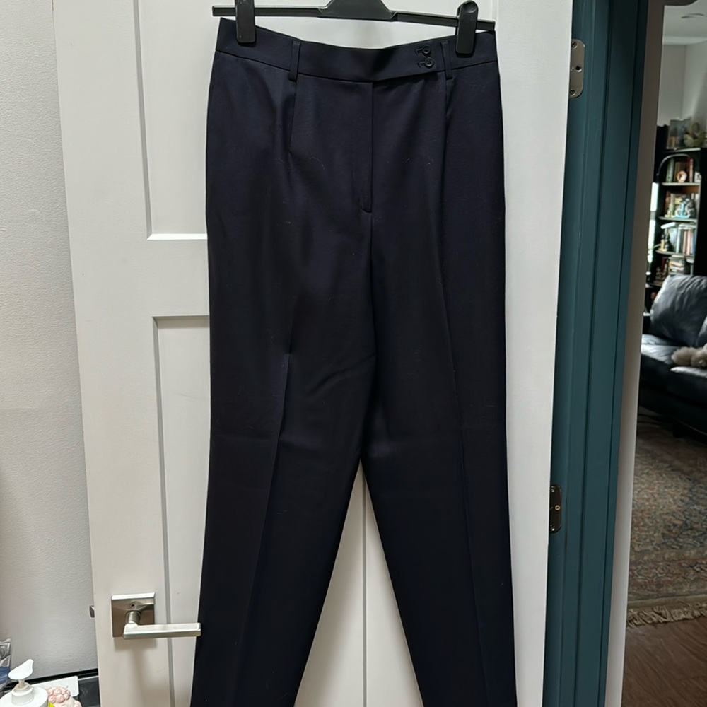 TALBOTS DARK NAVY WOOL SLACKS. Size 14
